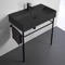 Black Modern Console Sink, 32
