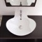 Oval-Shaped White Ceramic Wall Mounted or Vessel Sink