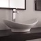 Oval-Shaped White Ceramic Vessel Sink