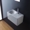 Rectangular White Ceramic Wall Mounted or Vessel Sink