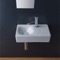 Rectangular Ceramic Wall Mounted or Vessel Sink With Counter Space