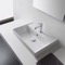 Drop In Sink Bathroom Sink, White Ceramic, Rectangular