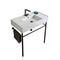 Ceramic Console Sink and Matte Black Stand