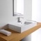 Rectangular Ceramic Wall Mounted or Vessel Sink With Counter Space