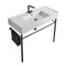 Ceramic Console Sink and Matte Black Stand, 40