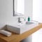 Rectangular Ceramic Wall Mounted or Vessel Sink With Counter Space