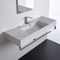Wall Mounted Marble Design Ceramic Sink With Polished Chrome Towel Bar