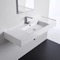 Rectangular Ceramic Wall Mounted or Vessel Sink With Counter Space