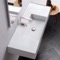 Rectangular Ceramic Wall Mounted or Vessel Sink With Counter Space