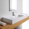 Rectangular Ceramic Wall Mounted or Vessel Sink With Counter Space