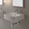 Round White Ceramic Wall Mounted Sink