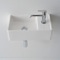Rectangular White Ceramic Wall Mounted or Vessel Sink