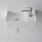 Rectangular White Ceramic Wall Mounted or Vessel Sink