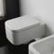 Modern Wall Mount Toilet, Ceramic, Squared