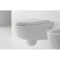 Modern Wall Mount Toilet, Ceramic, Rounded