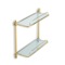 Gold Finish Double Glass Bathroom Shelf