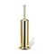 Toilet Brush Holder, Gold Finish Brass with Crystal Top