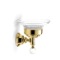 Gold Finish Wall Mounted Clear Glass Soap Dish with Crystal
