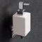 Soap Dispenser, Chrome, Wall Mounted, Square, White Ceramic