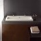 Rectangular White Ceramic Drop In or Wall Mounted Bathroom Sink