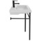 Ceramic Console Sink and Matte Black Stand