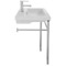 Rectangular Ceramic Console Sink and Polished Chrome Stand, 24