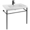 Ceramic Console Sink and Matte Black Stand, 32