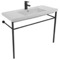 Ceramic Console Sink and Matte Black Stand, 40