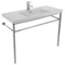 Rectangular Ceramic Console Sink and Polished Chrome Stand, 40