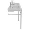 Double Basin Ceramic Console Sink and Polished Chrome Stand, 48