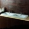 Rectangular White Double Ceramic Wall Mounted or Drop In Sink