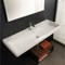 Drop In Bathroom Sink, Trough, White Ceramic
