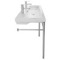 Large Double Ceramic Console Sink and Polished Chrome Stand, 48