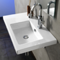 Rectangular White Ceramic Wall Mounted or Drop In Sink