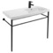 Ceramic Console Sink and Matte Black Stand, 40