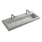 Rectangular White Ceramic Drop In or Wall Mounted Bathroom Sink