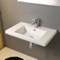 Rectangular White Ceramic Wall Mounted or Drop In Sink