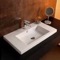 Drop In Bathroom Sink, White Ceramic, Rectangular
