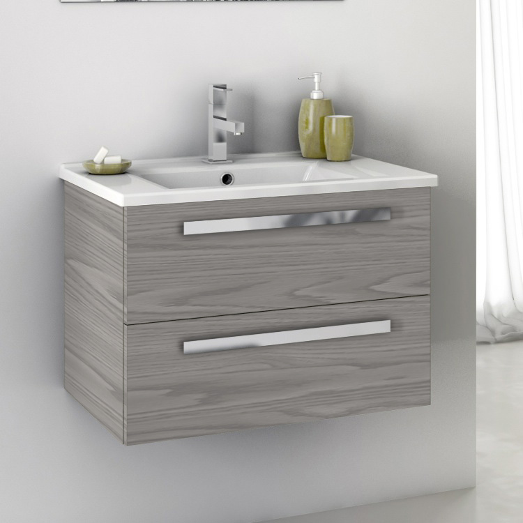 Acf Da04 Grey Walnut Bathroom Vanity, Grey Vanity Cabinet