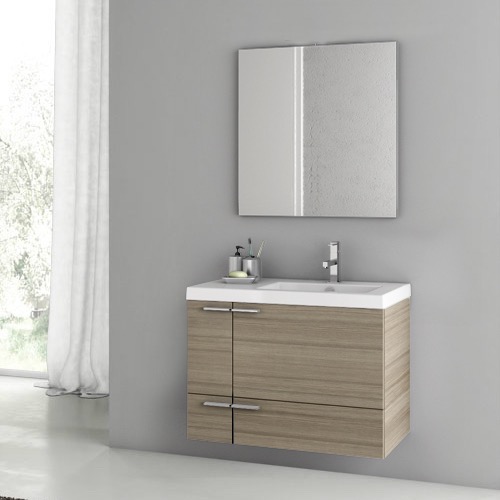 Bathroom Vanity, ACF ANS21, Wall Mounted Bathroom Vanity & Sink, Modern, 31