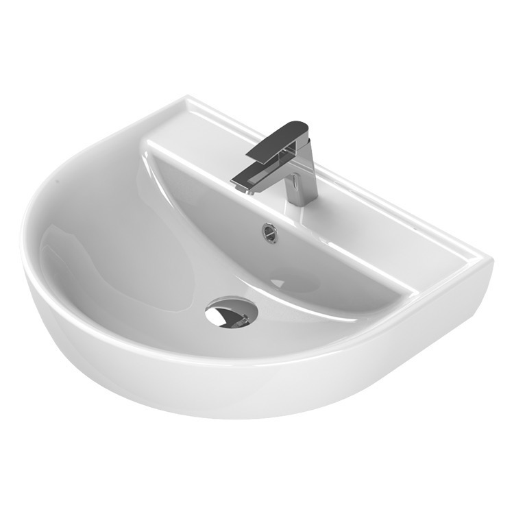 Nameeks Bella Wall Mounted Bathroom Sink in White Nameeks Bella Wall Mounted Bathroom Sink in White