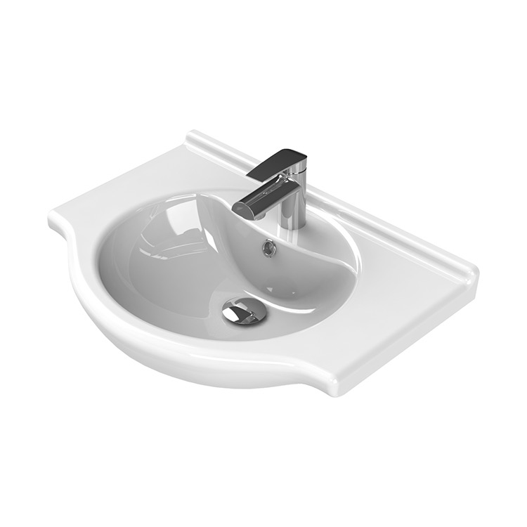 Nameeks Nil Wall Mounted Bathroom Sink in White Nameeks Nil Wall Mounted Bathroom Sink in White