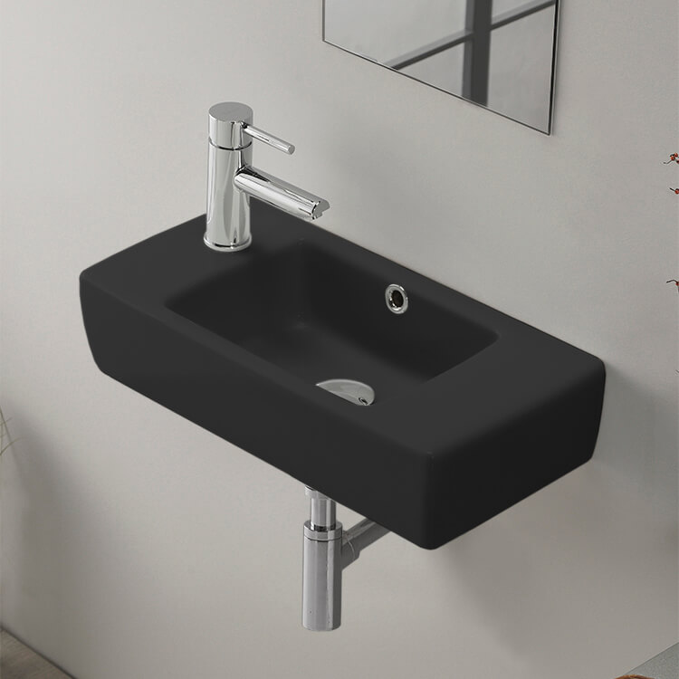 Nameeks City Wall Mounted Bathroom Sink in White Nameeks City Wall Mounted Bathroom Sink in White