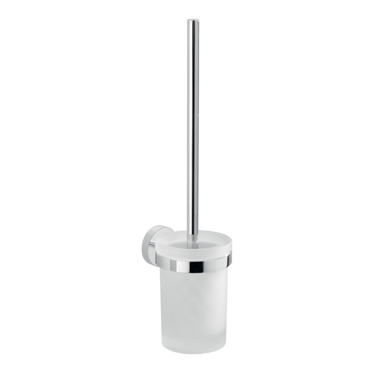 Toilet Brush, Gedy 2333-03-13, Frosted Glass Wall Mount Toilet Brush Holder