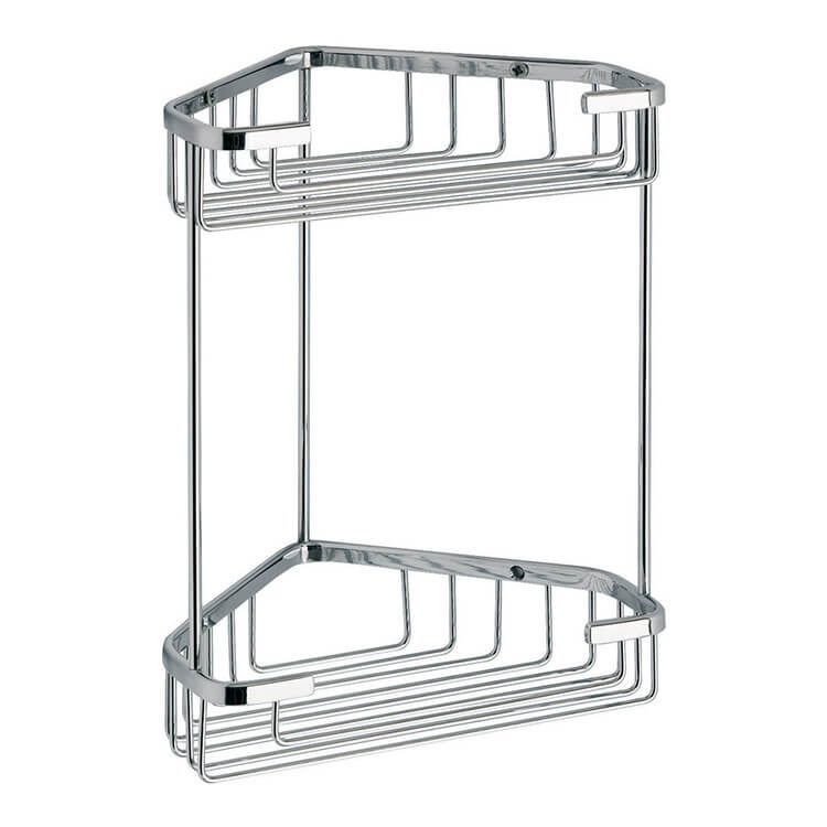 Set of Matte Black Corner Shower Baskets, Wire Gedy 2483B-14 by Nameeks