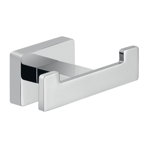 Bathroom Hook, Gedy 4426-13, Square Chrome Wall Mounted Double Hook