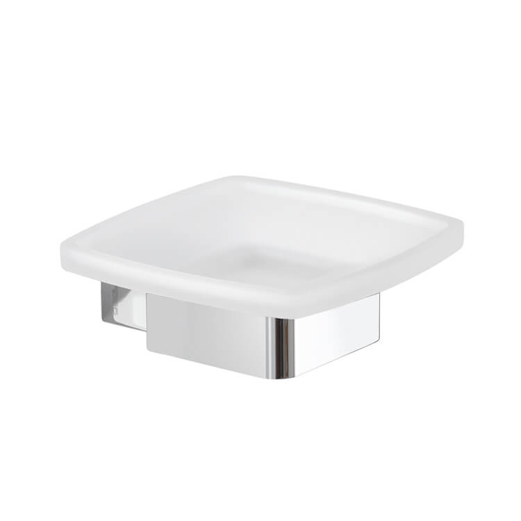 Gedy 5412-13 By Nameek's Lounge Wall Mounted Square Chrome Wire Soap Holder  - TheBathOutlet