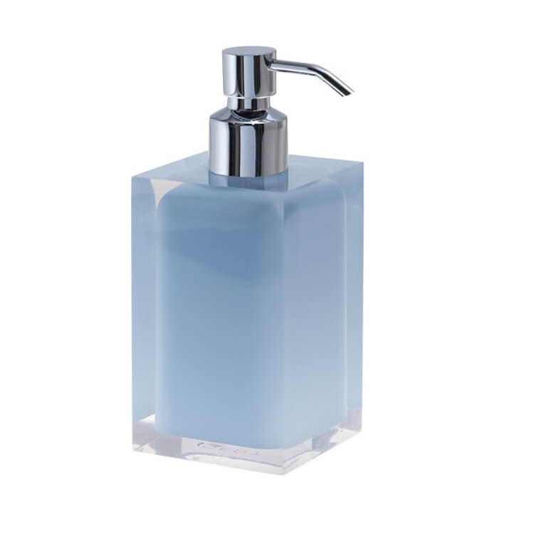 Soap Dispenser, Gedy RA81-86, Square Sky Blue Countertop Soap Dispenser