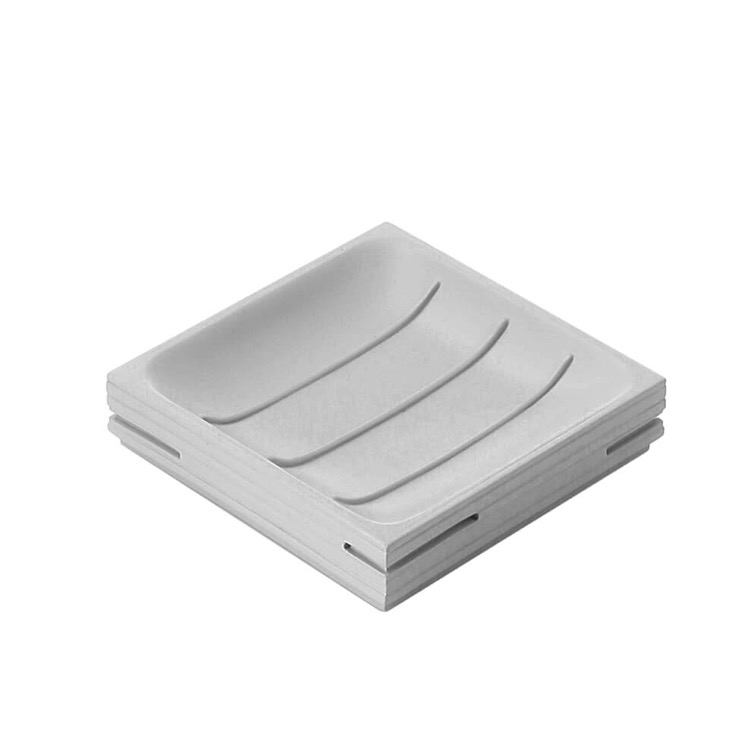 Soap Dish, Gedy QU11-08, Modern Square Grey Soap Holder