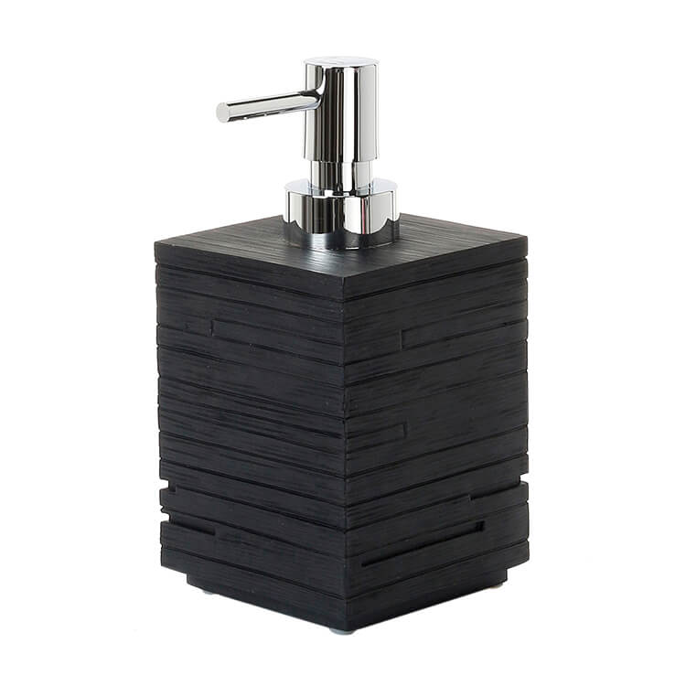 Soap Dispenser, Gedy QU81-14, Square Black Countertop Soap Dispenser